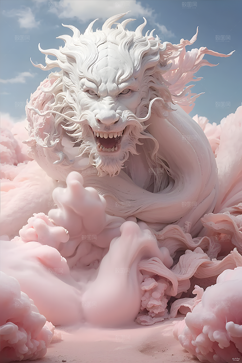 古风樱花粉巨龙AI龙
