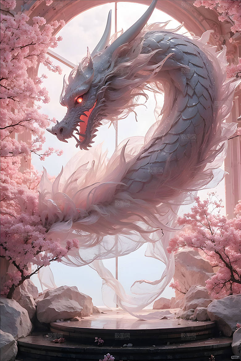 古风龙龙元素巨龙AI龙
