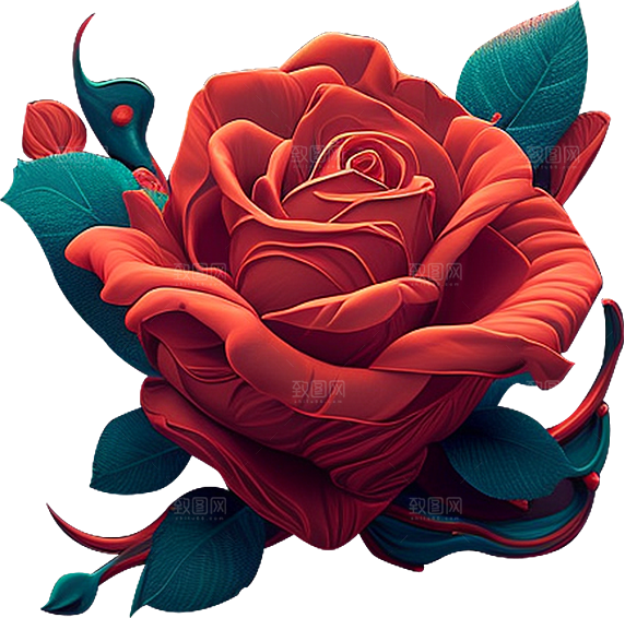 玫瑰花设计素材元素免抠