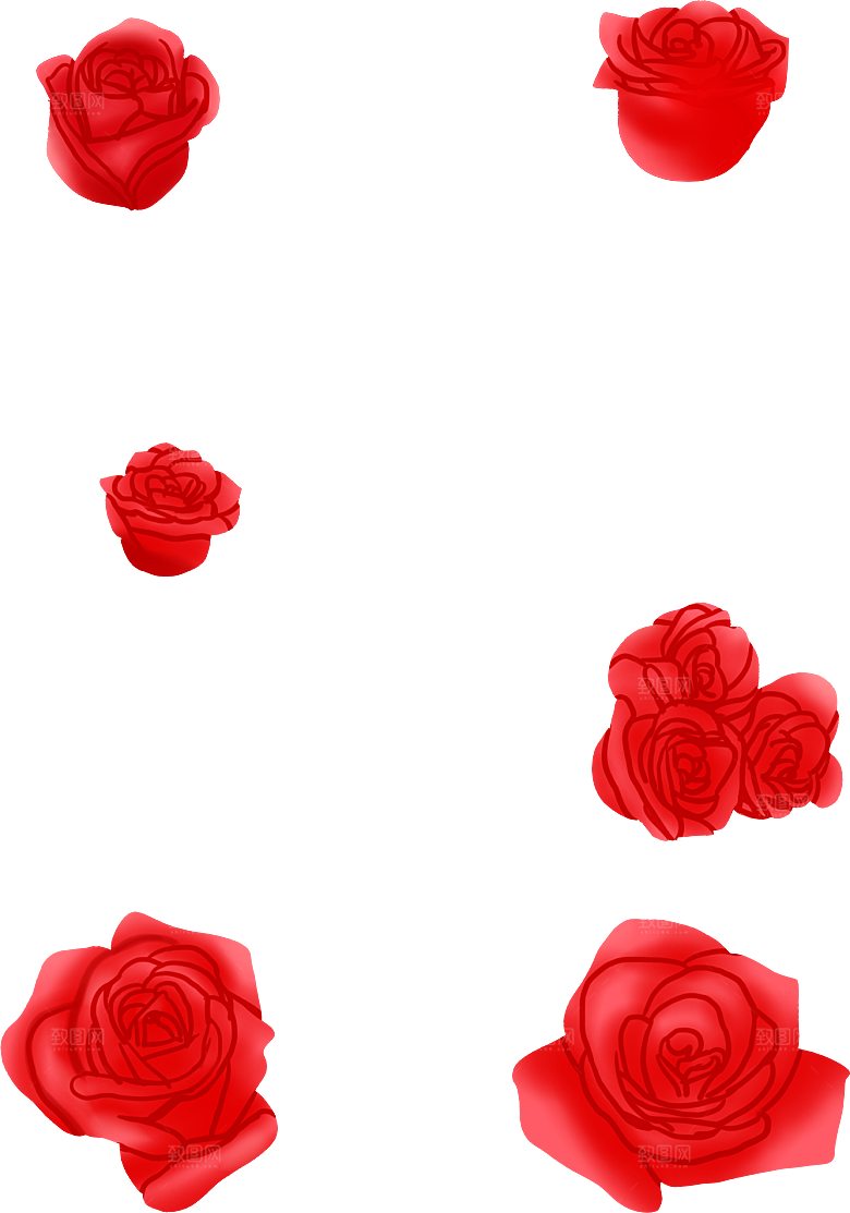 玫瑰花设计素材元素免抠