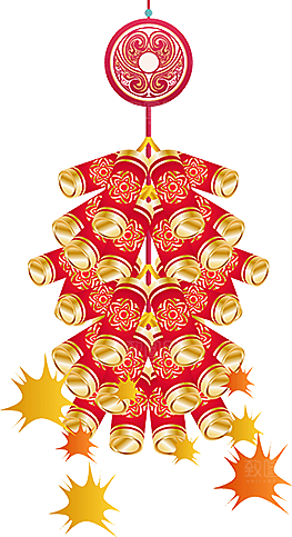 鞭炮元素设计素材免抠