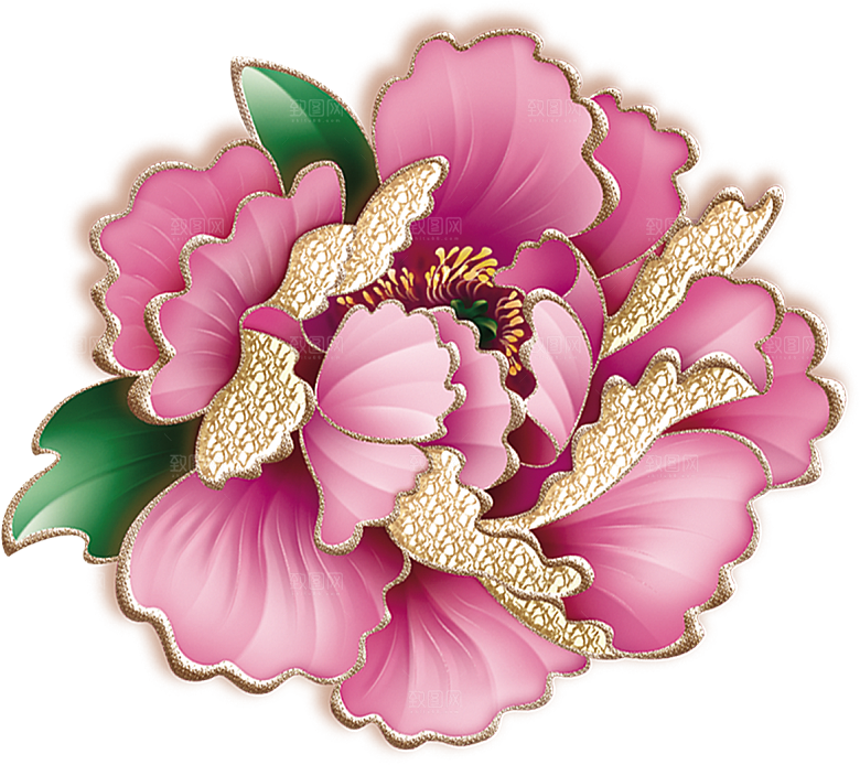 牡丹花免抠素材元素设计