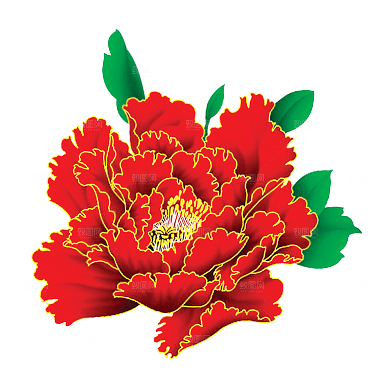 牡丹花免抠素材元素设计