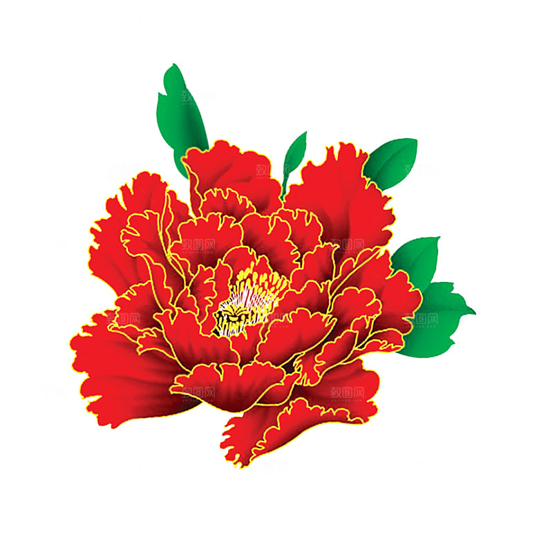 牡丹花免抠素材元素设计