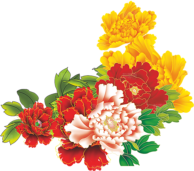 牡丹花免抠素材元素设计