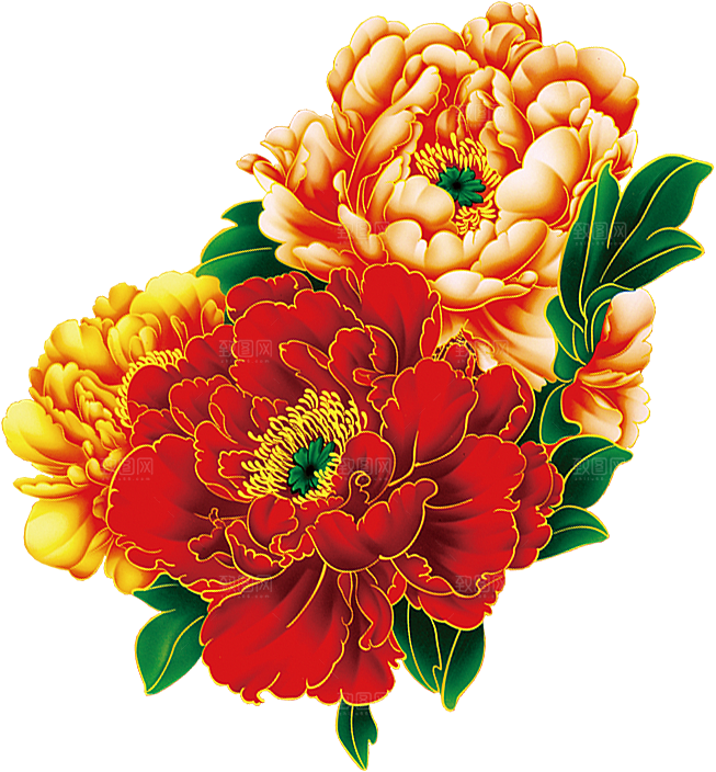 牡丹花免抠素材元素