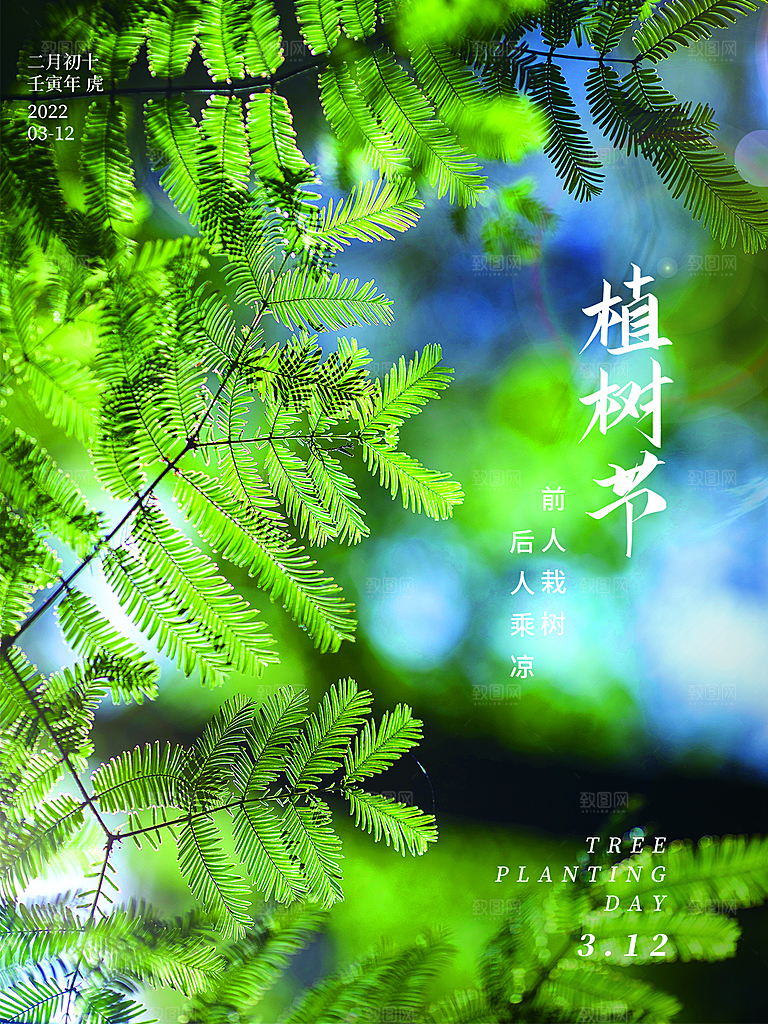 植树节节日简约大气海报