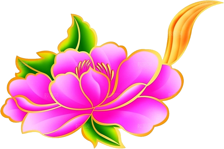 牡丹花免抠素材元素设计