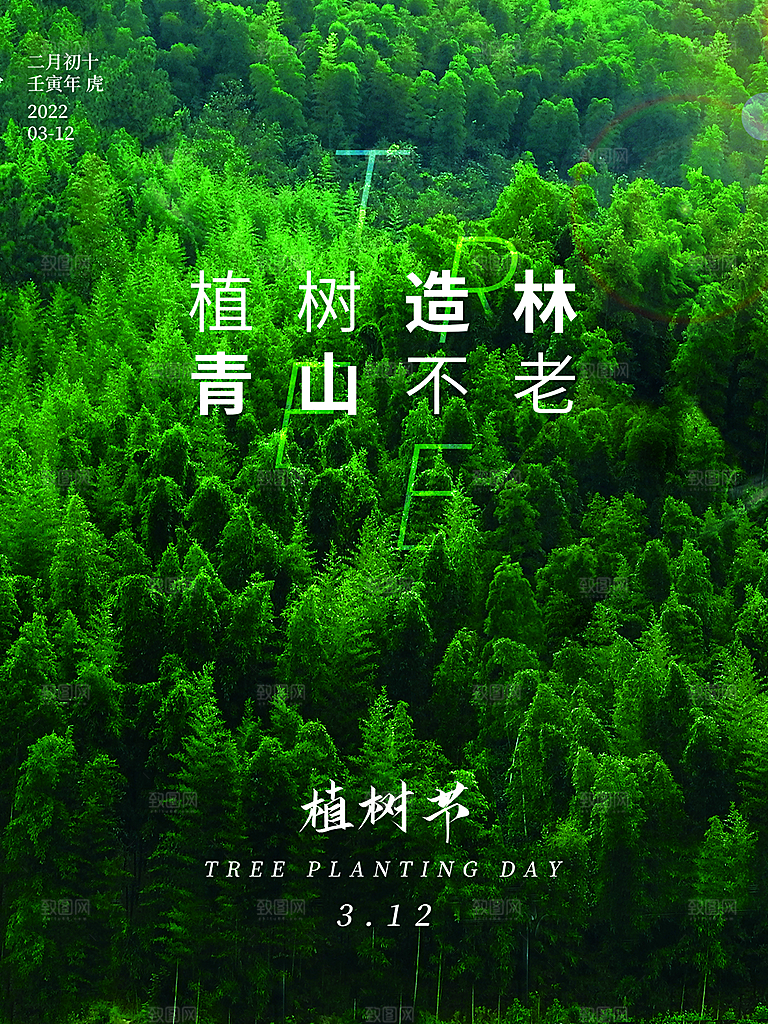 植树节节日简约大气海报