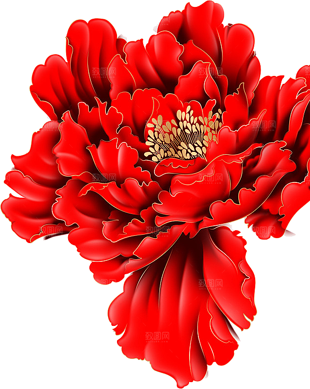 牡丹花设计素材元素免抠