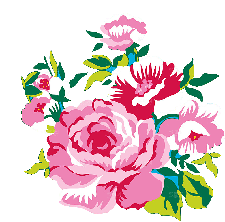 牡丹花设计素材元素免抠