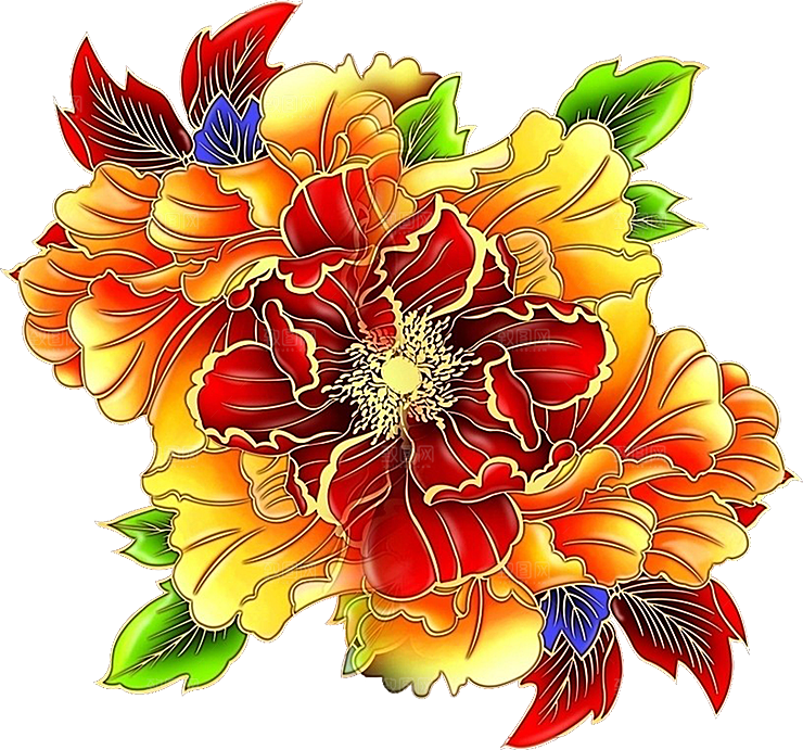 牡丹花设计素材元素