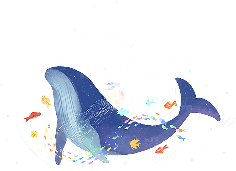 海豚元素素材设计免抠