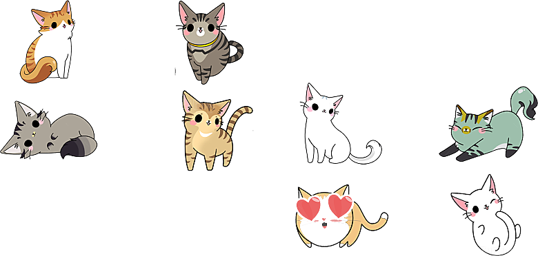 卡通小猫咪设计素材
