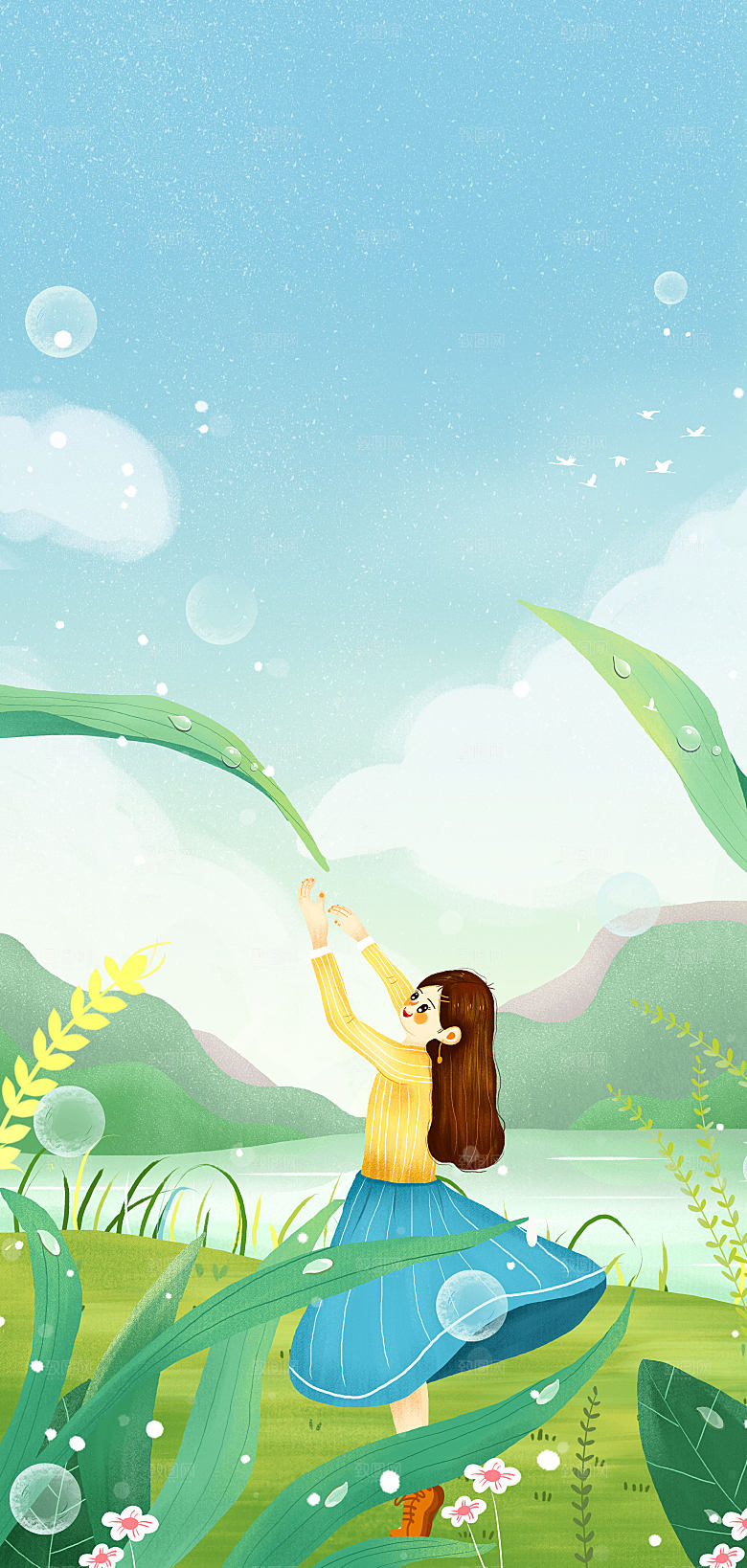 白露插画节气海报