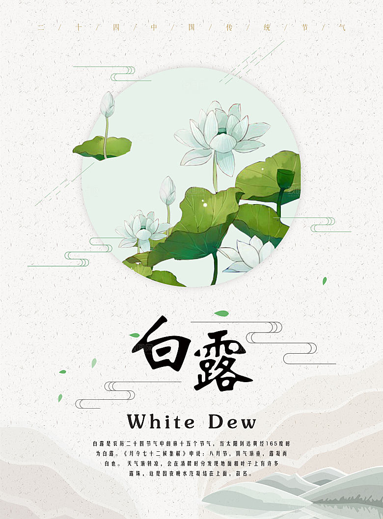 白露节气白露海报