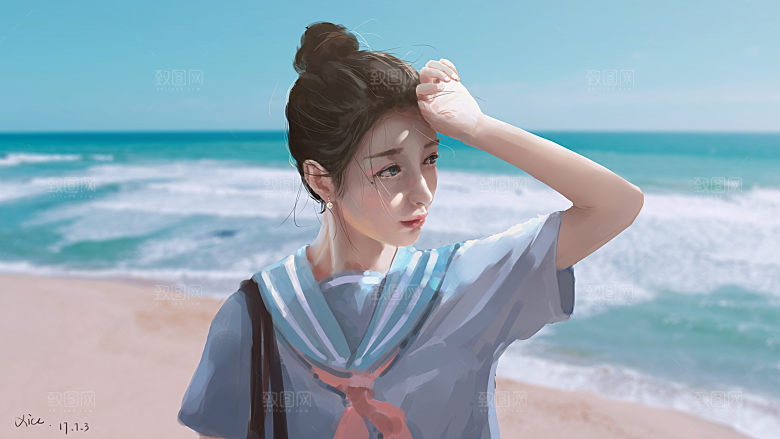 手绘动漫插画壁纸人物插画