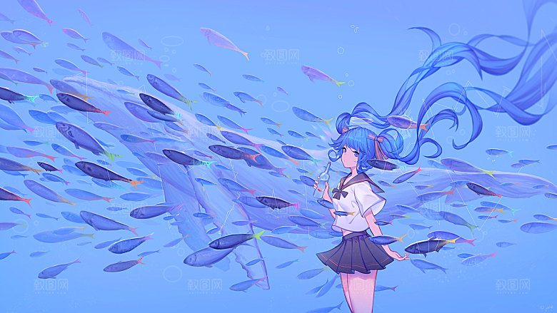 卡通数字艺术人物插画壁纸