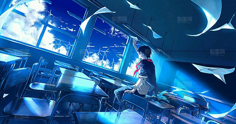 创意插画人物数字艺术背景