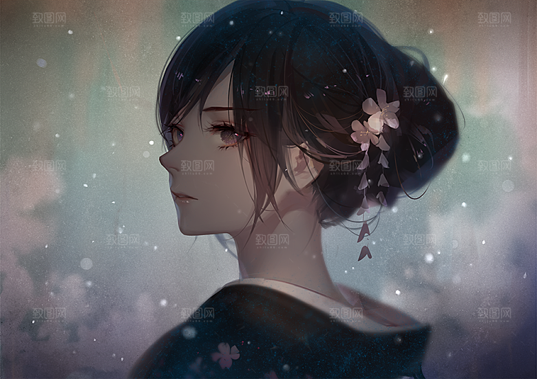 创意插画人物数字艺术背景