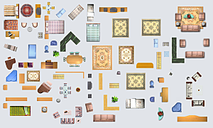 创意家具沙发床用品装饰贴图