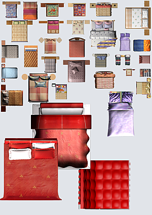 创意家具沙发床用品装饰贴图