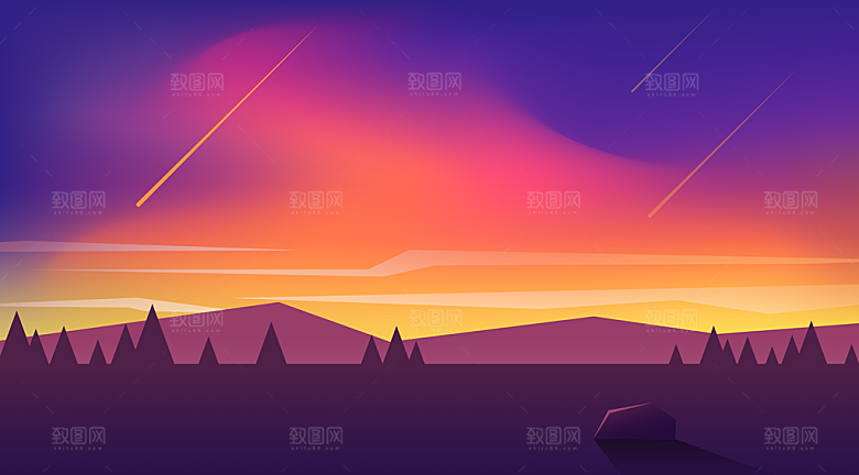微光风景插画微光插画