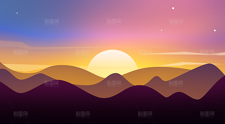 微光风景插画微光插画