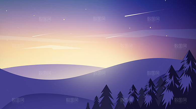 微光风景插画微光插画