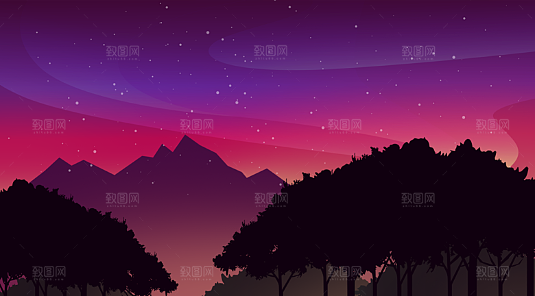 微光风景插画微光插画