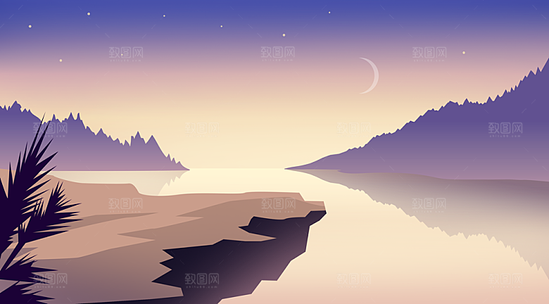 微光风景插画微光插画