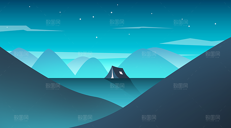 微光风景插画微光插画