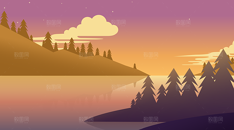 微光风景插画微光插画
