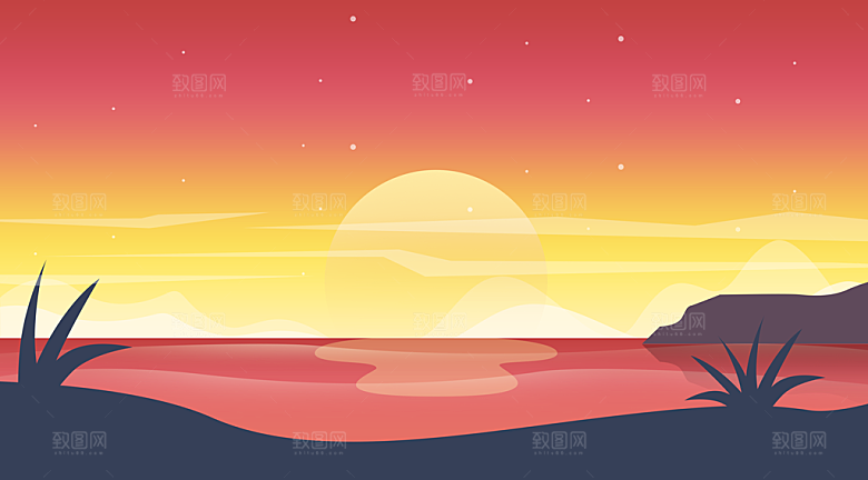 微光风景插画微光插画