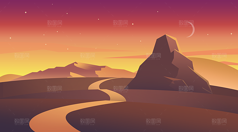 微光插画微光风景插画