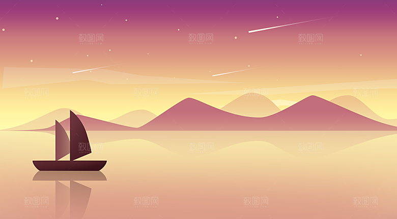 微光插画微光风景插画