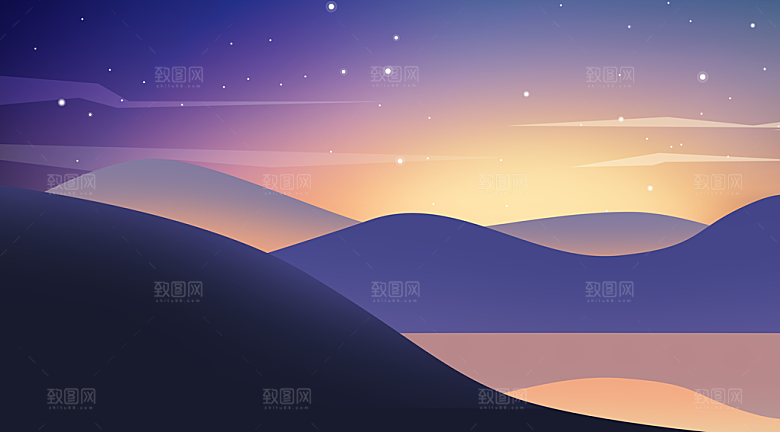 微光插画微光风景插画