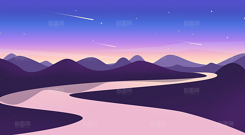 微光插画微光风景插画
