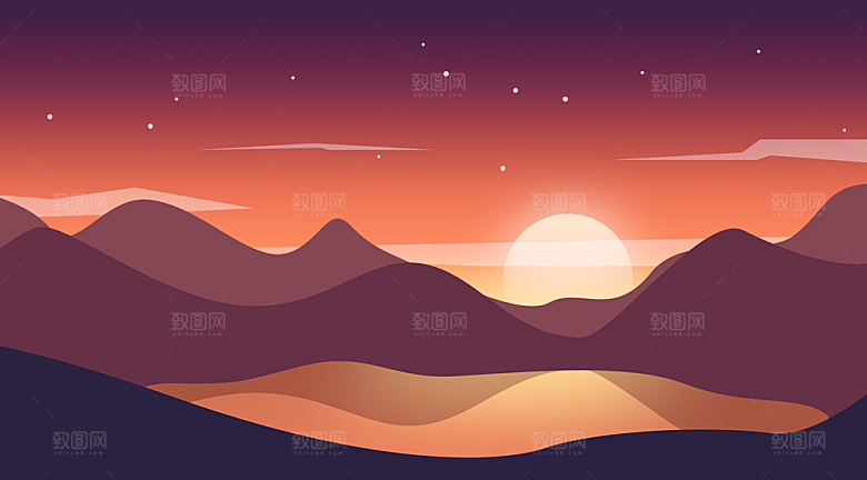 微光插画微光风景插画
