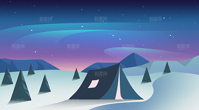 微光插画微光风景插画