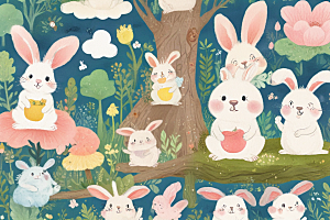 快乐小兔子的梦幻森林乐园