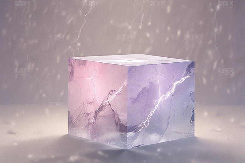 雷电中的神秘立方体图片
