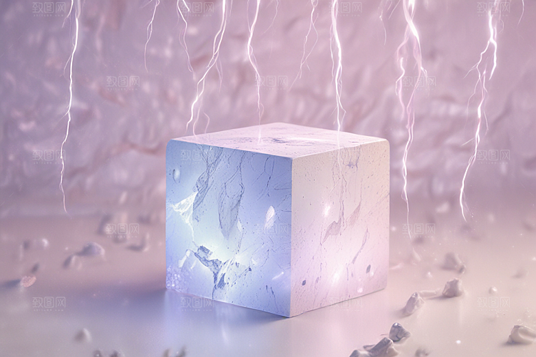 雷电中的神秘立方体图片