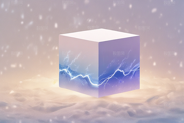 雷电中的神秘立方体图片