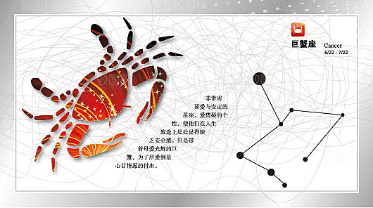 创意矢量十二星座手绘贺卡