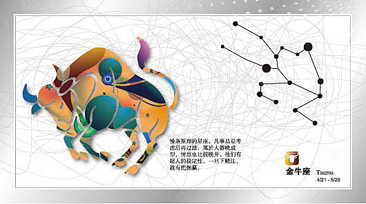 创意矢量十二星座手绘贺卡