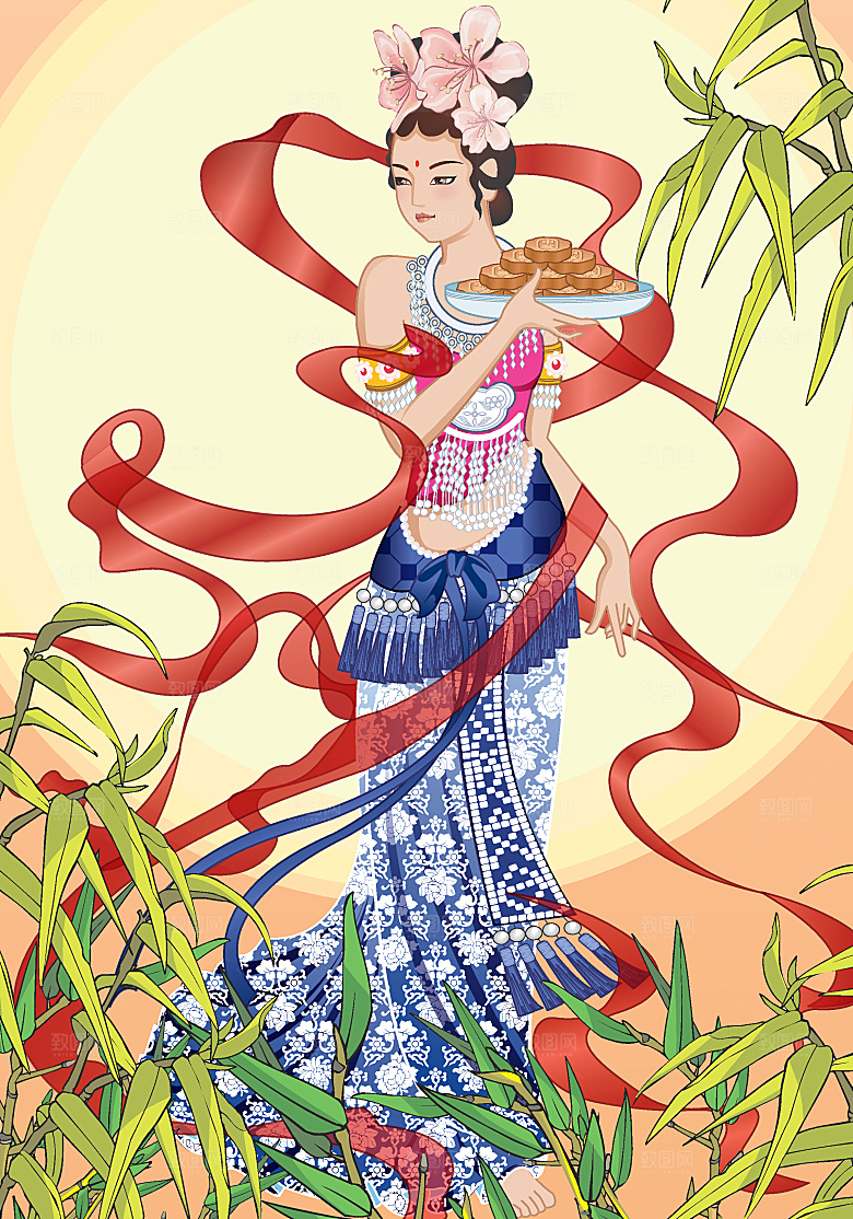 古风中秋节节日插画