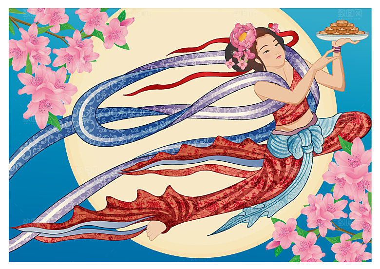 古风中秋节节日插画