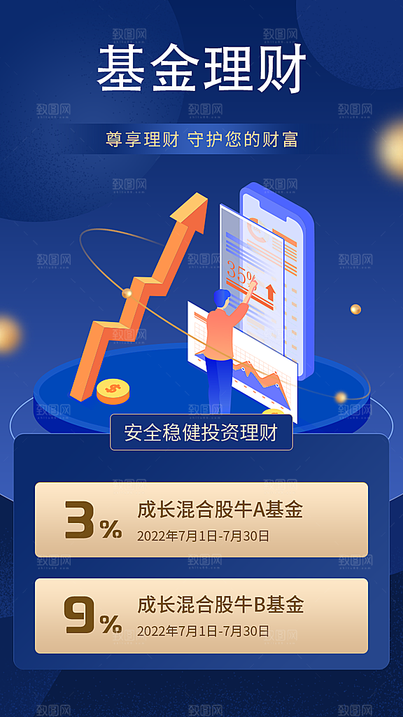 简约金融理财海报