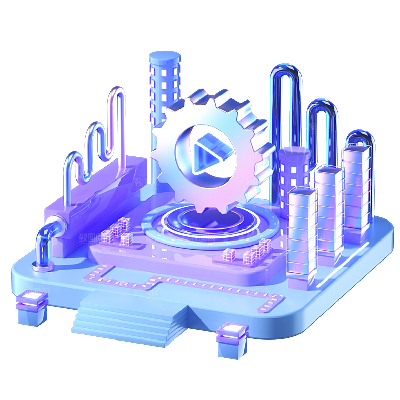 3D立体卡通建筑 科技建筑